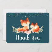 2 Kute Little Red Foxes Bedankt (Voorkant)