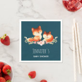 2 Kute Little Red Foxes Waterverf Baby shower Servet (Insitu)