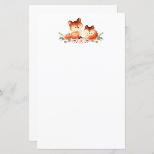 2 Kute Little Red Foxes Waterverf Design (Voorkant / Achterkant)