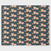 2 Kute Little Red Foxes Waterverf Design Cadeaupapier (Vlak)