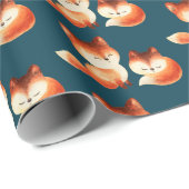 2 Kute Little Red Foxes Waterverf Design Cadeaupapier (Rol Hoek)