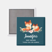 2 Kute Little Red Foxes Waterverf Design Favor Magneet (Voorkant / Achterkant)
