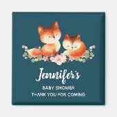 2 Kute Little Red Foxes Waterverf Design Favor Magneet (Voorkant)