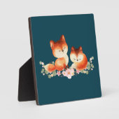 2 Kute Little Red Foxes Waterverf Design Fotoplaat (Voorkant)