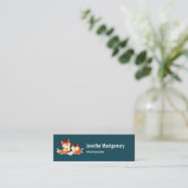 2 Kute Little Red Foxes Waterverf Design Mini Visitekaartje (Staand voorkant)