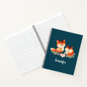 2 Kute Little Red Foxes Waterverf Design Notitieboek (Binnen)