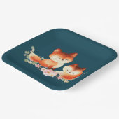2 Kute Little Red Foxes Waterverf Design Papieren Bordje (Gebogen)