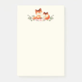 2 Kute Little Red Foxes Waterverf Design Post-it® Notes (Voorkant)