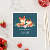 2 Kute Little Red Foxes Waterverf Design Servet (Insitu)