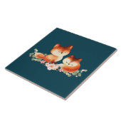 2 Kute Little Red Foxes Waterverf Design Tegeltje (Zijkant)