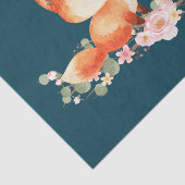 2 Kute Little Red Foxes Waterverf Design Tissuepapier (Detail)