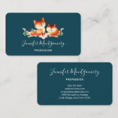 2 Kute Little Red Foxes Waterverf Design Visitekaartje (Voorkant / Achterkant)