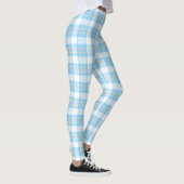 2 Laag - Geruit Hemelblauw Roze DIY BG Wit Leggings (Rechts)