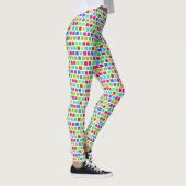 2 Laag - Multi Kleur Vierkanten XDIY BG Wit Leggings (Rechts)