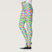 2 Laag - Multi Kleur Vierkanten XDIY BG Wit Leggings (Links)