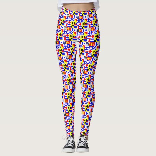 2 Laag - Semafoon Vlaggen BG DIY NB Leggings (Voorkant)