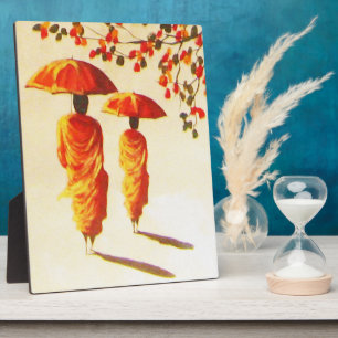 2 Laotiaanse boeddhistische monniken Fotoplaat