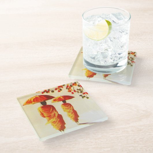 2 Laotiaanse boeddhistische monniken Glazen Onderzetter (Schuin)