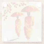 2 Laotiaanse boeddhistische monniken Glazen Onderzetter (Achterkant)