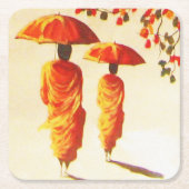 2 Laotiaanse boeddhistische monniken Kartonnen Onderzetters (Voorkant)