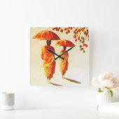 2 Laotiaanse boeddhistische monniken Vierkante Klok (Huis)