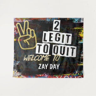 2 Legit, TWEE, Hip hop Verjaardag, tweede verjaard Wandkleed
