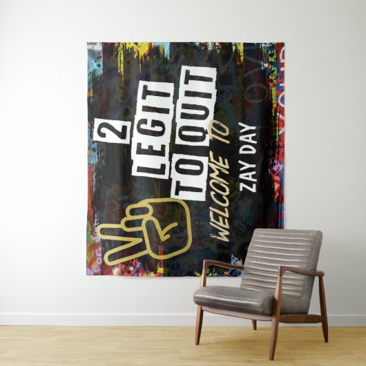 2 Legit, TWO, Hip hop Birthday, tweede verjaardag Wandkleed (In situ)