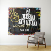 2 Legit, TWO, Hip hop Birthday, tweede verjaardag Wandkleed (In Situ (horizontaal))