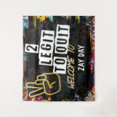 2 Legit, TWO, Hip hop Birthday, tweede verjaardag Wandkleed (Voorkant)