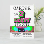 2 Legit Two Quit Fresh Graffiti 90s Style Birthday Kaart (Staand voorkant)