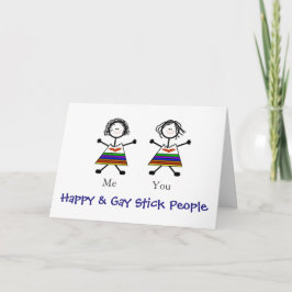 2 lesbisch Romantisch Wenskaart Stickmen Feestdagen Kaart