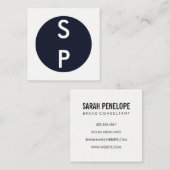 2 Letter verticaal monogram Vierkante Visitekaartje (Voorkant / Achterkant)