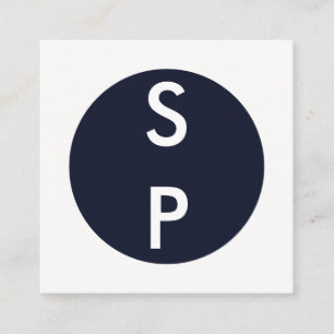 2 Letter verticaal monogram Vierkante Visitekaartje