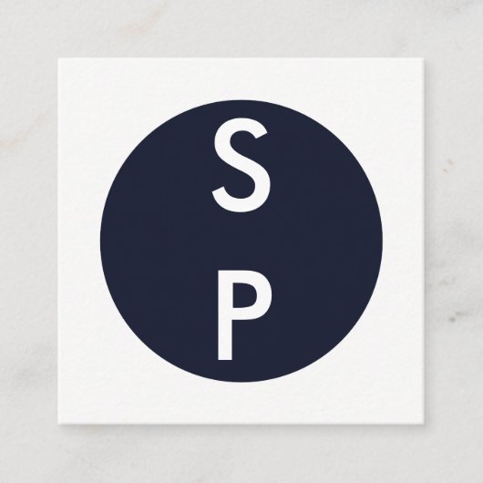 2 Letter verticaal monogram Vierkante Visitekaartje (Voorkant)