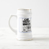 2 Leuke Auto Auto Thema Cartoons om te personalise Bierpul (Links)