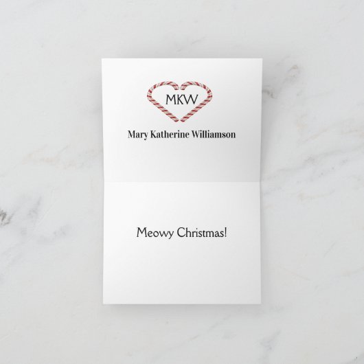 2 Leuke Kat Meowy Kerst Kaart (Binnen)