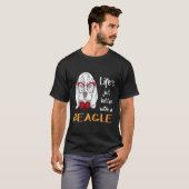 2 Leven is gewoon beter met een beagle T-shirt (Voorkant volledig)