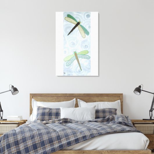 2 libellen #1 canvas afdruk (Insitu (Slaapkamer))