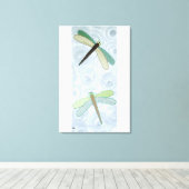 2 libellen #1 canvas afdruk (Insitu (Houten vloer))