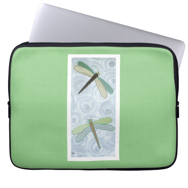 2 libellen #1 laptop sleeve (Voorkant)