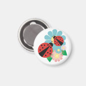 2 lieveheersbeestjes en bloemen magneet (Voorkant / Achterkant)