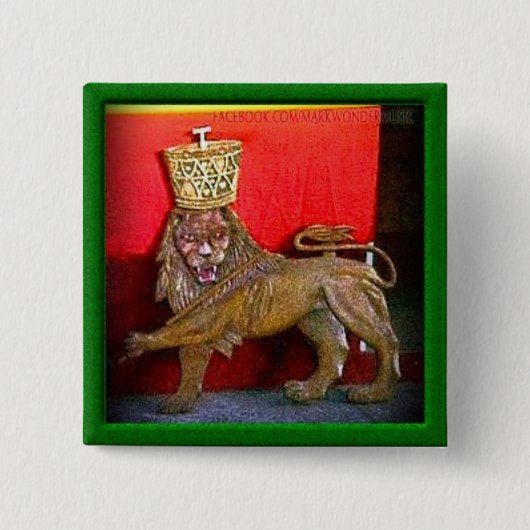 2" Lion Judah Badge Vierkante Button 5,1 Cm (Voorkant)
