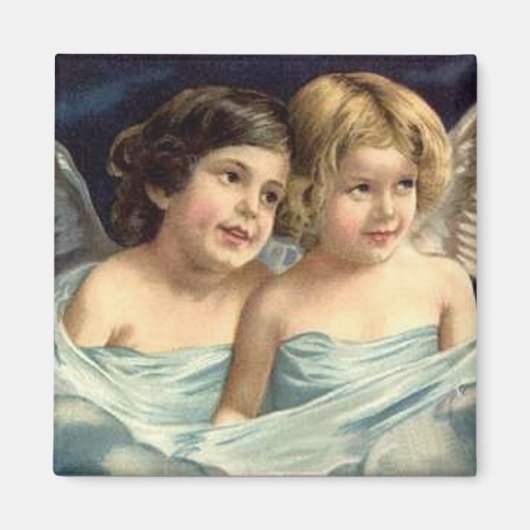 2 Little Angels Draped in Blue - Magnet (Voorkant)