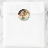 2 Little Angels Draped in Blue Ronde Sticker (Tas)