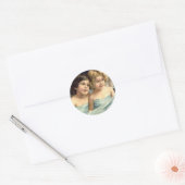2 Little Angels Draped in Blue Ronde Sticker (Envelop)