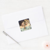 2 Little Angels Draped in Blue Vierkante Sticker (Envelop)