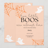 2 Little Boos Twin Baby shower Kaart (Voorkant / Achterkant)