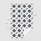 2 Logo's Diagonaal Herhalende Logo | Wit Golfhanddoek (Insitu)