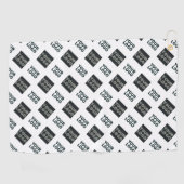 2 Logo's, Diagonaal Herhalende Logo's | Wit Golfhanddoek (Horizontaal)