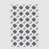 2 Logo's, Diagonaal Herhalende Logo's | Wit Golfhanddoek (Voorkant)